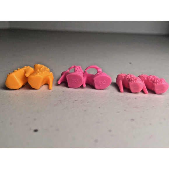 Barbie Doll Shoes Lot High Heels Platforms Pumps Pink & Neon Orange Fashion - Picture 4 of 9